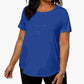 JM Collection Women's Short Sleeve Top Blue Size 2X