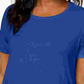 JM Collection Women's Short Sleeve Top Blue Size 2X