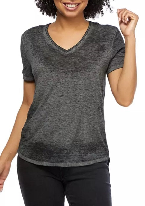 American Rag Juniors' Burnout Top Black Size Large