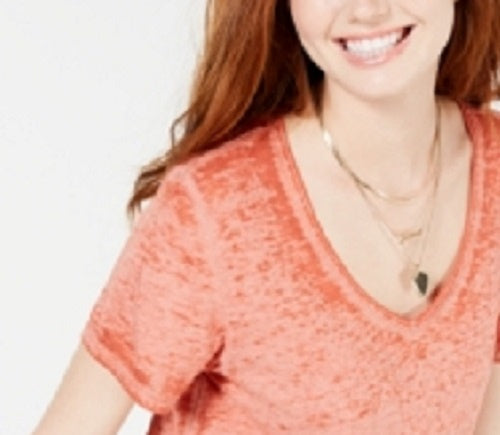 American Rag Juniors' Burnout Top Dark Orange Size X-Small