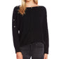 Vince Camuto Women's Boat-Neck Hardware Top Gray Size Medium