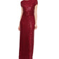 SL Fashions Women's Sequined Lace Gown Red Size 18