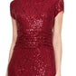 SL Fashions Women's Sequined Lace Gown Red Size 18