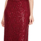 SL Fashions Women's Sequined Lace Gown Red Size 18