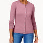 Karen Scott Women's Crew-Neck Cardigan Dark Pink Size Extra Small