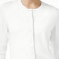 Karen Scott Women's Crew Neck Cardigan White Size Petite L
