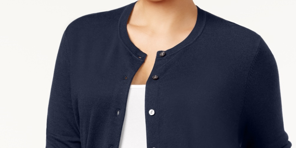 Karen Scott Women's Plus Size Cardigan Navy Size 2X