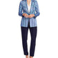 Vince Camuto Women's Striped Single-Button Blazer Blue Size 10