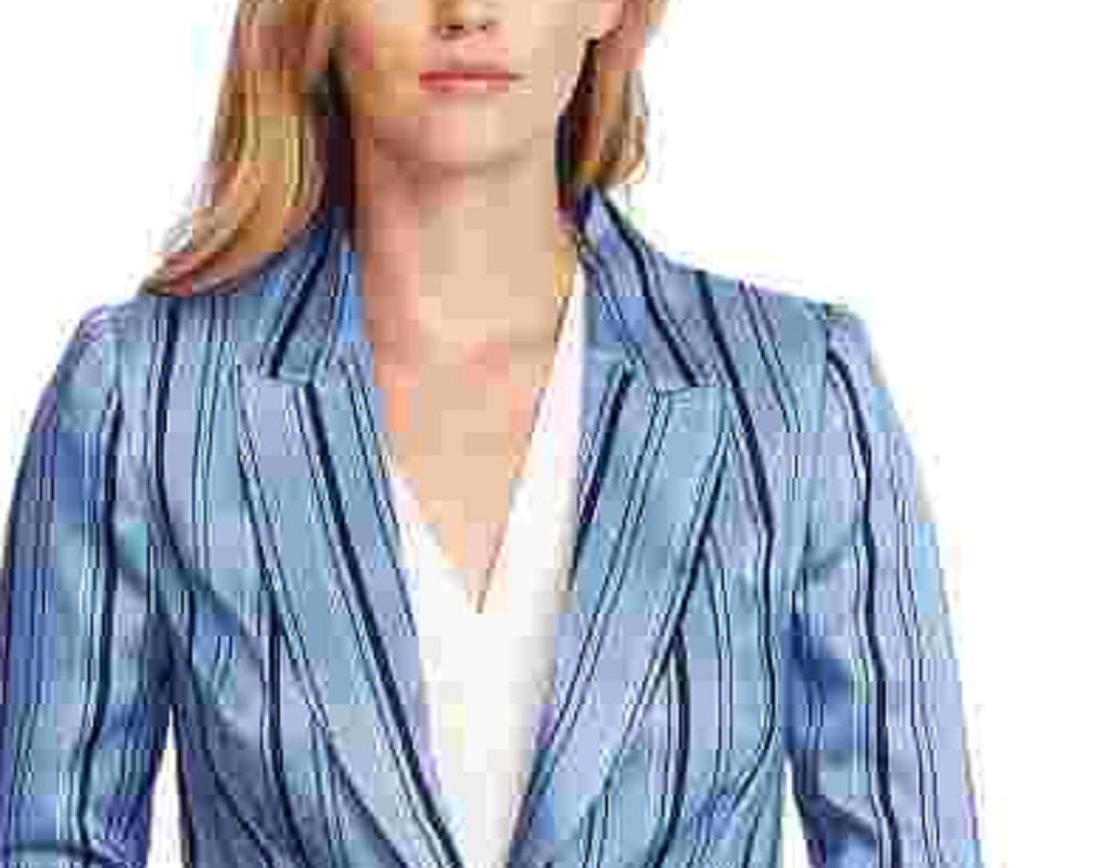 Vince Camuto Women's Striped Single-Button Blazer Blue Size 10
