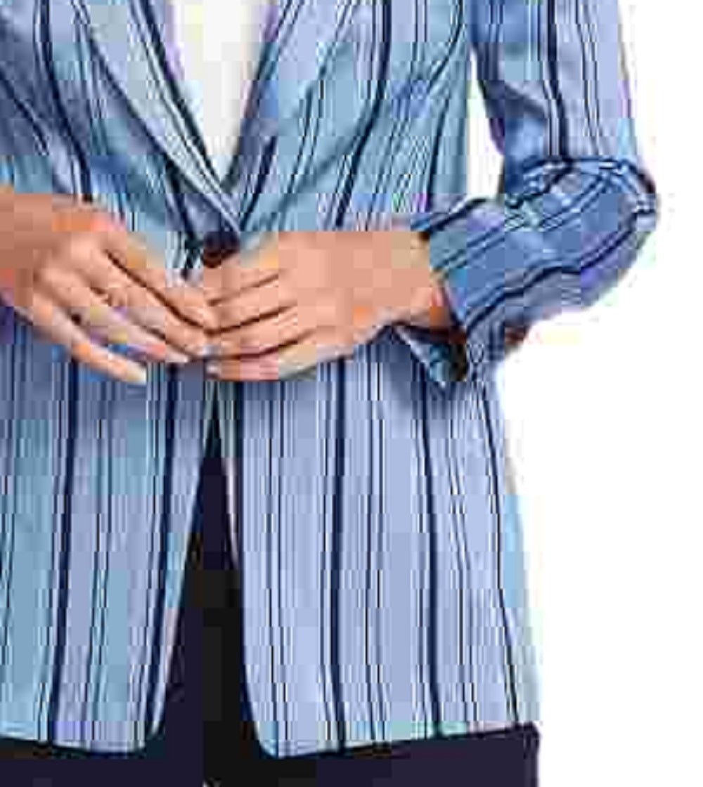 Vince Camuto Women's Striped Single-Button Blazer Blue Size 10
