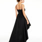 B Darlin Junior's Spaghetti Strap V Neck Full Length Hi Lo Dress Black Size 11/12