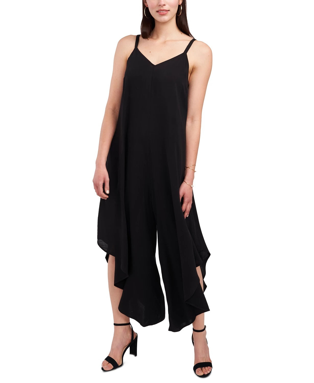MSK Women's Just Hanging Cropped Jumpsuit Black Size Medium