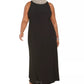 SL Women's Fashions Plus Size Embellished Mock-Neck Gown Black Size 20W