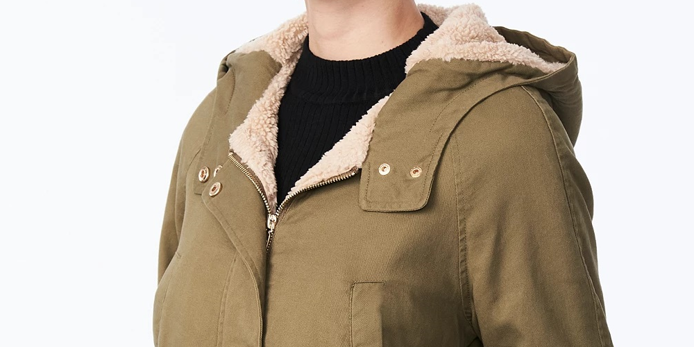 Collection B Junior's Hooded Anorak Jacket Rosemary Green Size X-Small