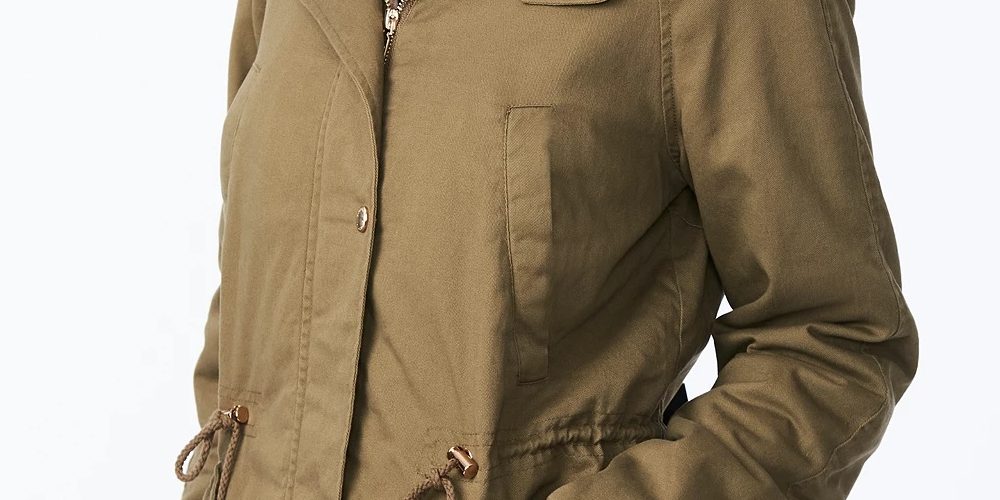 Collection B Junior's Hooded Anorak Jacket Rosemary Green Size X-Small