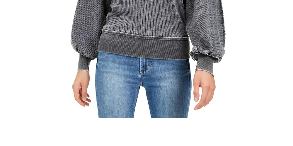 American Rag Juniors'' Textured Dolman-Sleeve Top Black Size XX-Large