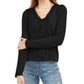 American Rag Junior's Lace Trimmed Button Front Top Black Size Medium