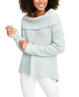 American Rag Junior's Cowlneck Sweater Blue Size Medium