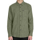 Volcom Men's Caden Solid Long Sleeve Army Combo Green Size Small