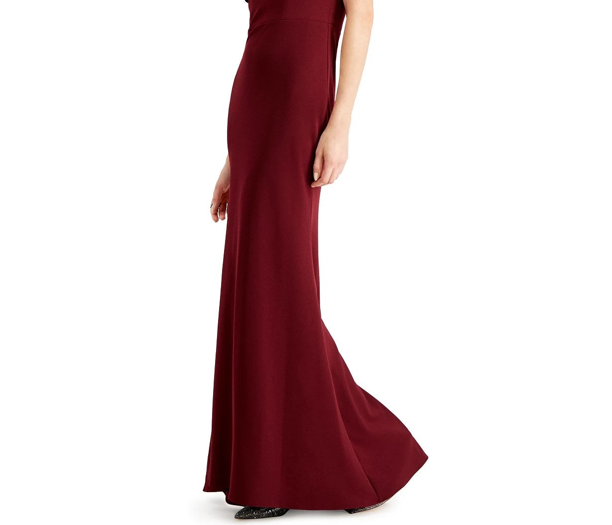 Betsy & Adam Women's Off-The-Shoulder Gown Bright Red Size 14