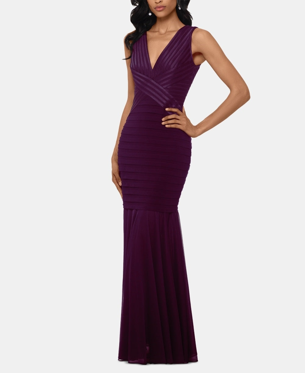 Betsy & Adam Women's Bandage Gown Purple Size 6 Petite