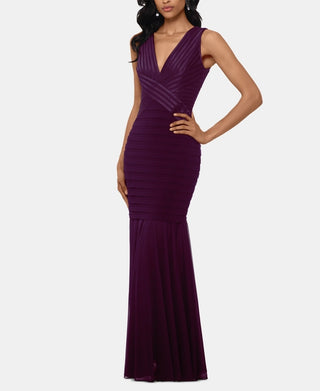 Betsy & Adam Women's Bandage Gown Purple Size 6 Petite
