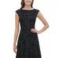 Tommy Hilfiger Women's Cap-Sleeve Velvet Burnout Dress Black Size 10