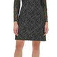Tommy Hilfiger Women's Metallic Lace A-Line Dress Gray Size 4