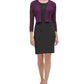 Tommy Hilfiger Women's Embellished Long Sleeve Open Cardigan Straight Leg Top Purple Size Small