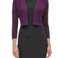 Tommy Hilfiger Women's Embellished Long Sleeve Open Cardigan Straight Leg Top Purple Size Small