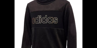 adidas Big Girl's Velour Funnel Neck Sweatshirt Black