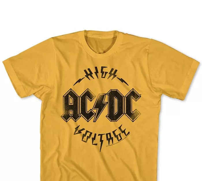 American Classics Men's ACDC High Voltage Graphic T-Shirt Yellow Size M