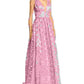 Avery G Women's Floral Embroidered Tulle Gown Med Purple Size 8
