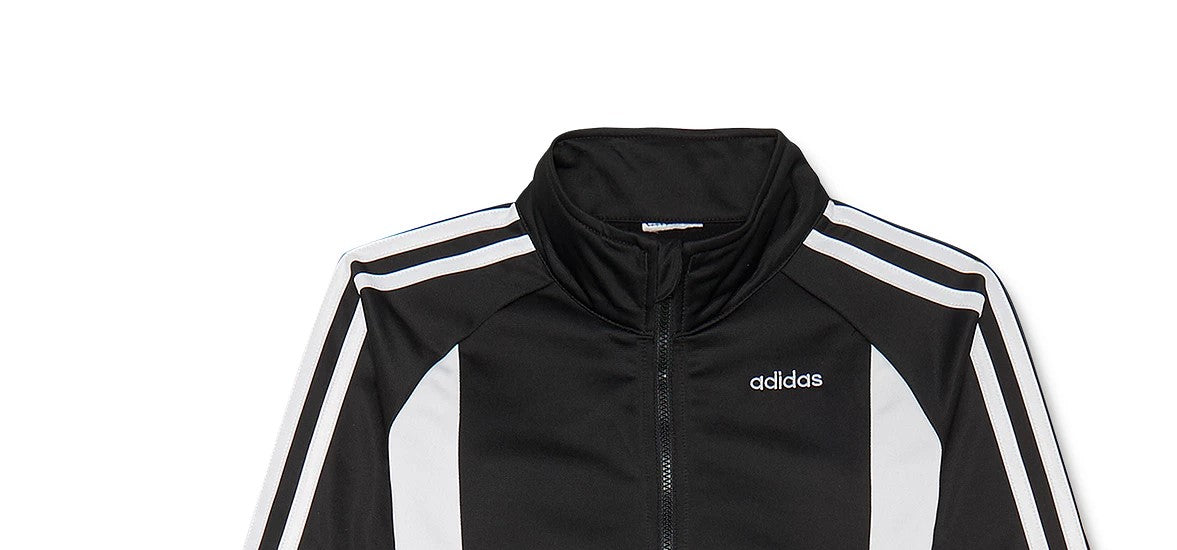 Adidas Little Girls 2 Pc Colorblocked Jacket & Pants Tricot Track Set Black Size 5