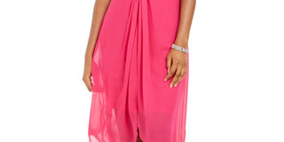 Adiranna Papell Women's Twisted Chiffon Dress Pink Size 8