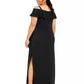 Adrianna Papell Women's Plus Size Ruffled Cold-Shoulder Gown Black Size 18