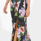 Adrianna Papell Women's Floral Print One Shoulder Gown Black Floral Size 12