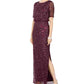 Adrianna Papell Women's Beaded Gown Wine Size 16