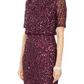 Adrianna Papell Women's Beaded Gown Wine Size 16