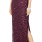 Adrianna Papell Women's Beaded Gown Wine Size 16