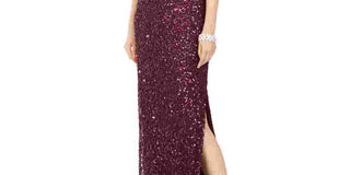 Adrianna Papell Women's Beaded Gown Wine Size 16