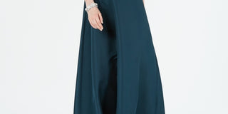 Adrianna Papell Women's Off-The-Shoulder Mikado Gown Dark Green Size 6