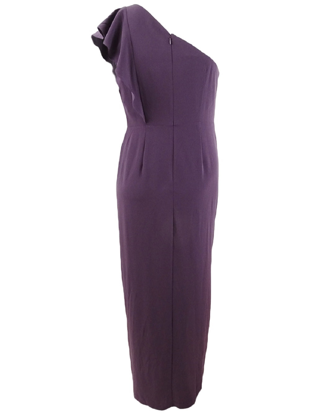 Adrianna Papell Women's Ruffled One-Shoulder Gown Purple Size 8