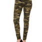 Planet Gold Juniors' Camo-Printed Brushed Jersey Leggings Green Size Extra Small