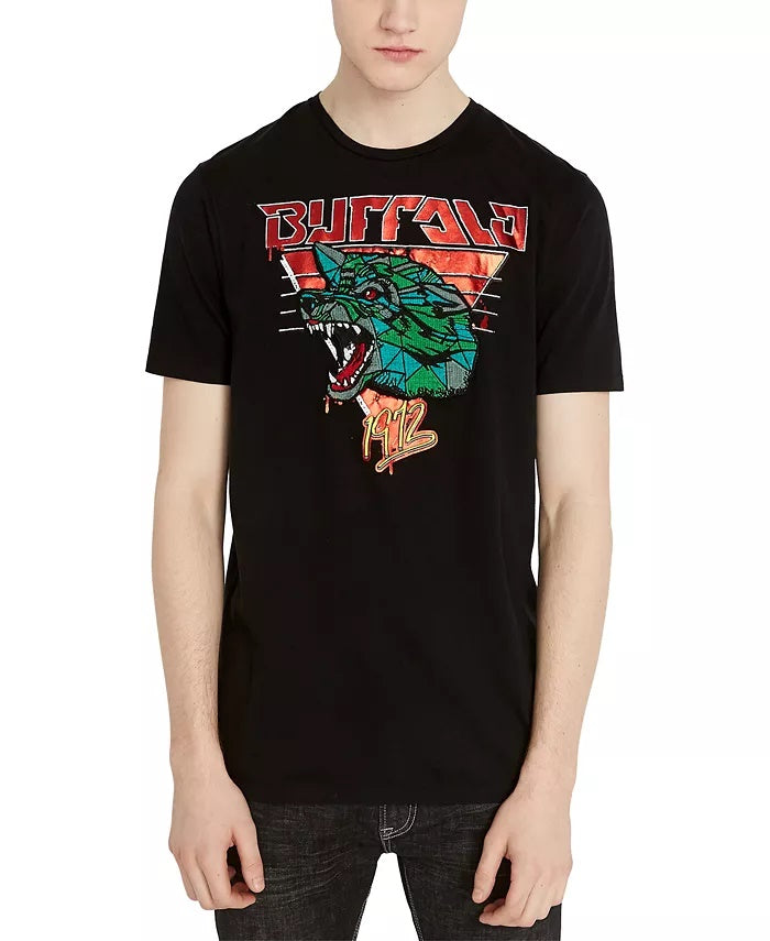 Buffalo David Bitton Men's Tymop Logo Graphic T-Shirt Black Size XX Large