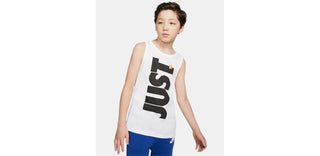 Nike Big Boy's Just Do It Tank White Size Large
