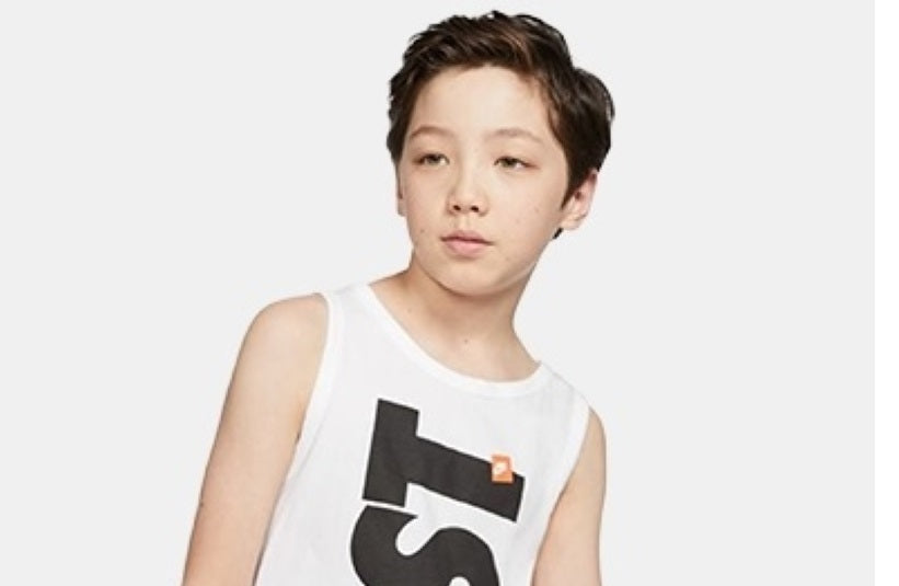 Nike Big Boy's Just Do It Tank White Size Large