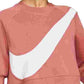 Nike Women's Sportswear Logo Fleece Sweatshirt Orange Size Small