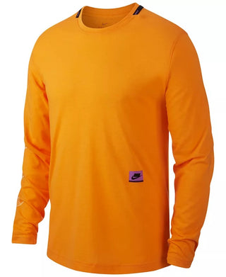 Nike Men's Dri-Fit Long-Sleeve Training Top Orange Size XX-Large