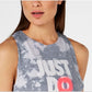 Nike Women's Dri Fit Printed Just Do It Training Top Charcoal Size Medium